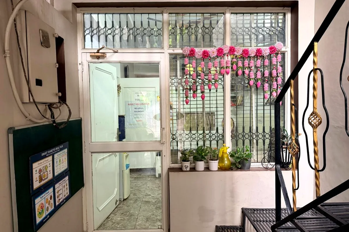 Entrance and waiting area at the clinic, ground floor